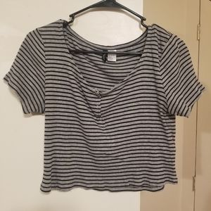 H&M Striped Crop Top